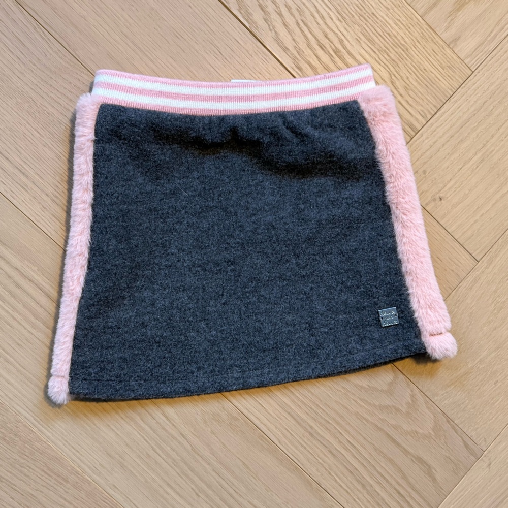 Deux par Deux Gray and Pink Kids Skirt